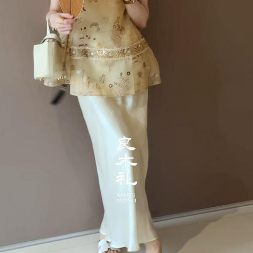 【预售7天】良木礼醋酸半裙（9Q16） 商品图0