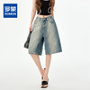 罗蒙夏季女士牛仔裤短款五分裤时尚百搭休闲裤子直筒阔腿裤子 商品缩略图0