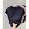 百媚生 圆领宽松无袖T恤夏季薄款闪烁亮丝针织衫7717 商品缩略图0