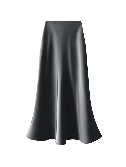 丁摩 高级感法式醋酸冰天丝缎面鱼尾半身裙女32998 商品图5