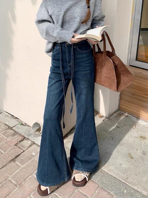 <曾小咸推荐>【腿精秘器】绑带微喇阔腿牛仔裤  商品图6