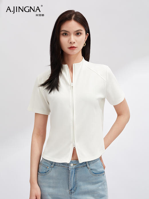 【自在舒适】阿菁娜夏季设计感解构收腰显瘦开衫F30X318009 商品图2