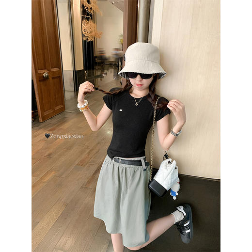 <曾小咸推荐>夏季a字中长款遮胯显瘦半身裙 商品图1