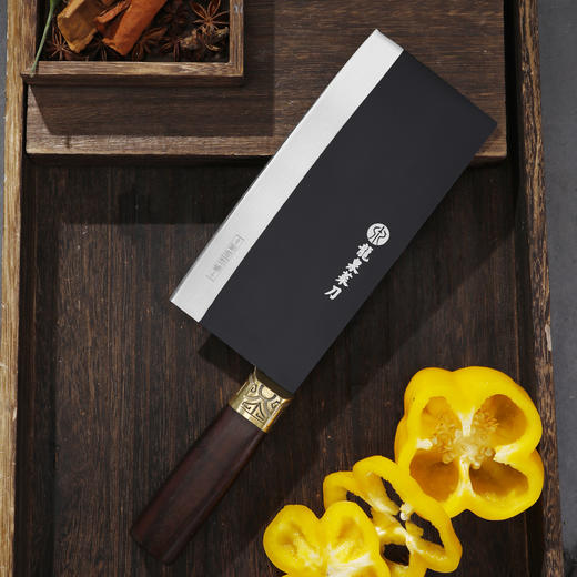 热卖中！！【龙泉宝剑厂-龙泉菜刀】方铜黑精钢斩切刀 商品图6