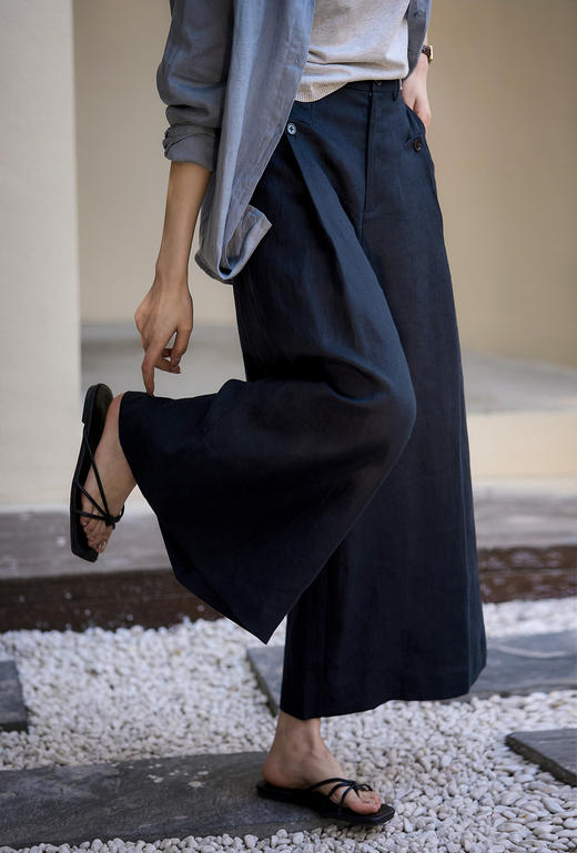 亚麻裤宽松筋骨感显瘦透气休闲阔腿裤25春夏女款！ 商品图6