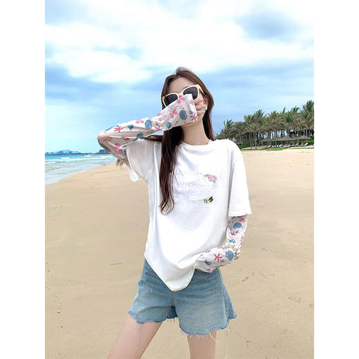 【110元任选3件】现货秒杀！叠穿薄款印花防晒长袖 商品图2