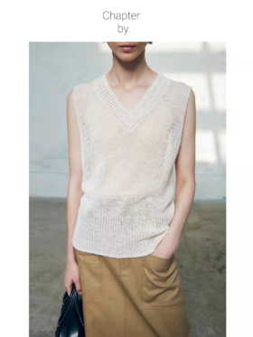 Chapter by/CBS23K17/高品质纱线短款冰凉感显瘦镂空马甲