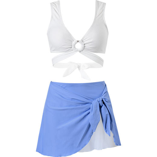 sisia2025新款泳衣女夏高级感度假性感泡温泉裙式分体泳衣比基尼SWT24-08A 商品图10