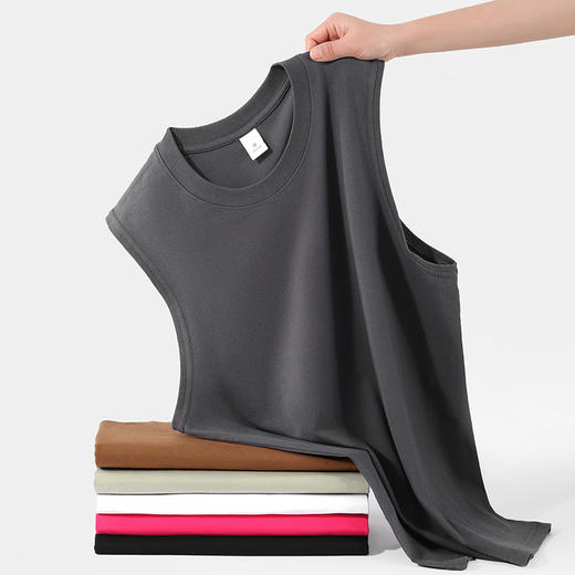 百媚生 220g纯棉无袖背心男士T恤休闲运动上衣XW640 商品图1