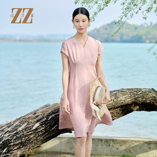 佐尔美时尚气质简约桑蚕丝连衣裙女M52LS26 商品图3