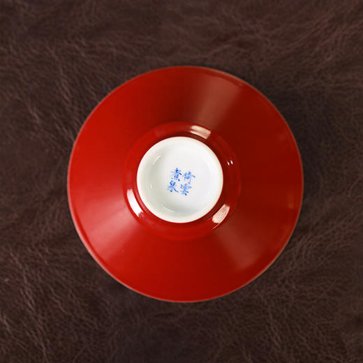 倚云煮泉内模印红釉斗笠杯-鱼藻纹 商品图4