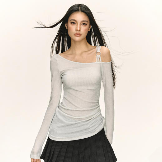 Ariseism  美式复古修身长袖t恤女2025春季新款上衣 商品图1