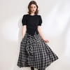 【解构主义】设计感不规则黑白格纹半身裙女夏季半裙V1150758 商品缩略图3