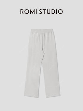 ROMI STUDIO“简约舒适”浅灰全棉轻柔松紧腰直筒休闲裤 RWCRXM3178(现货）