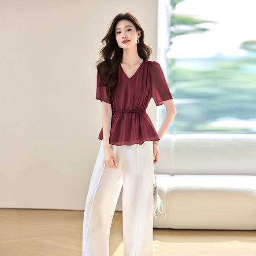 气质V领收腰显瘦衬衫，百搭时尚两件套HR-X780 商品图6