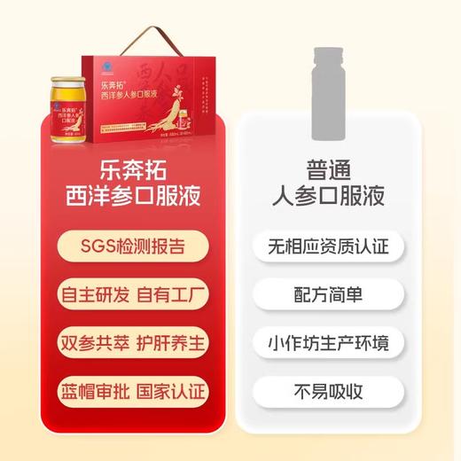 乐奔拓西洋参人参口服液 60ml/瓶×8瓶 商品图5