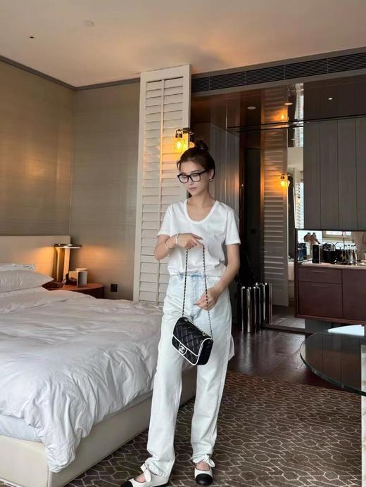 香奈儿 25P 双C LOGO 菱格纹 拼色 皮穿链 羊皮 手拿包单肩包 （LU） 商品图5