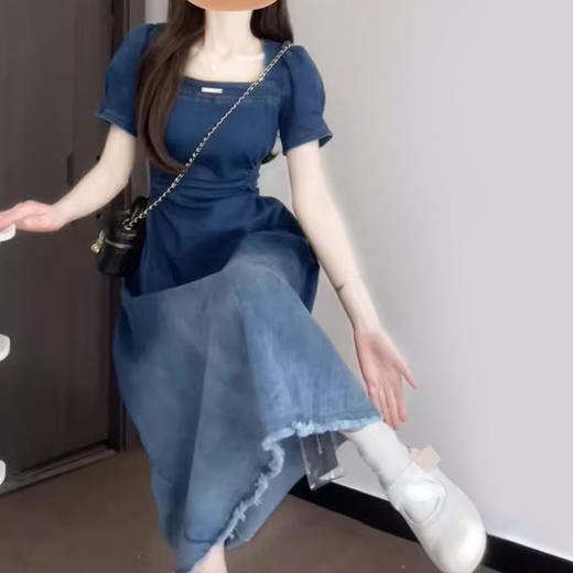 裁缝学苑AQ472法式收腰显瘦复古牛仔连衣裙纸样女装短袖裙子样板 商品图4