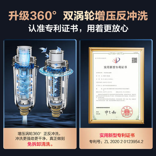 美的（Midea）前置过滤器40微米反冲洗压力表监控 QZBW20S-12T 全屋家用净水器清洗 旋风 商品图2