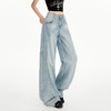 罗蒙女士浅色阔腿牛仔裤女夏季高腰显瘦垂感宽松休闲通勤直筒裤 商品缩略图1