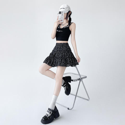 西遇防走光半身短裙女夏季新款a字高腰碎花蛋糕裙短款裙裤SS050899 商品图1