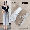 ZHR则则蝴蝶水钻夹趾凉鞋女鞋2025夏季新款时髦简约百搭平底拖鞋 商品缩略图1