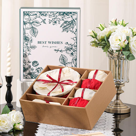 【绿色玫瑰皇后礼盒餐具】陶瓷餐具碗碟家用颜值乔迁之喜结婚送礼玫瑰碗盘碗具碗筷 商品图4