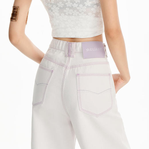 罗蒙女士高腰直筒牛仔裤宽松显瘦时尚百搭长裤舒适休闲通勤女裤 商品图4