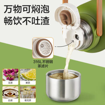 苏泊尔（SUPOR）保温杯大容量保冷杯女士随行水壶户外双饮水杯车载高颜值大肚杯 商品图5