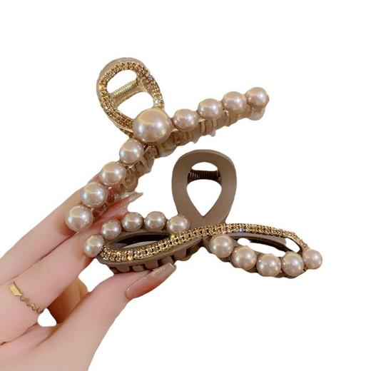 TZW-轻奢高级感珍珠水钻抓夹发卡 商品图4
