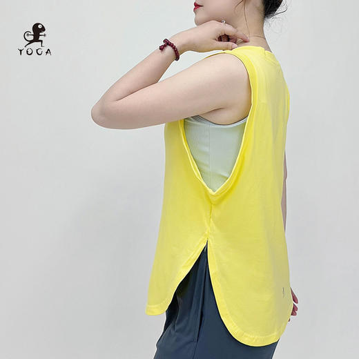 壁虎瑜伽【2506SY360】显瘦高开叉无袖罩衫【5天发货】 商品图2