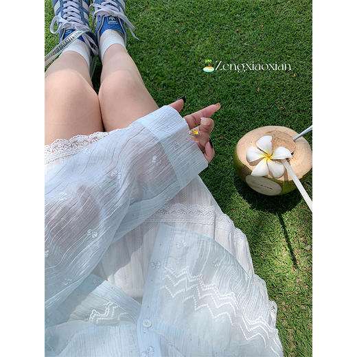 【149元任选2件】 现货！花边长袖防晒衬衫 商品图3