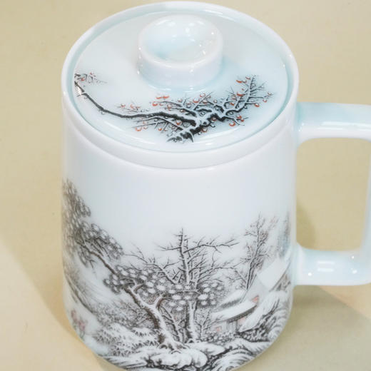 昌南大师景德镇陶瓷《瑞雪兆丰年》茶水分离杯 商品图7