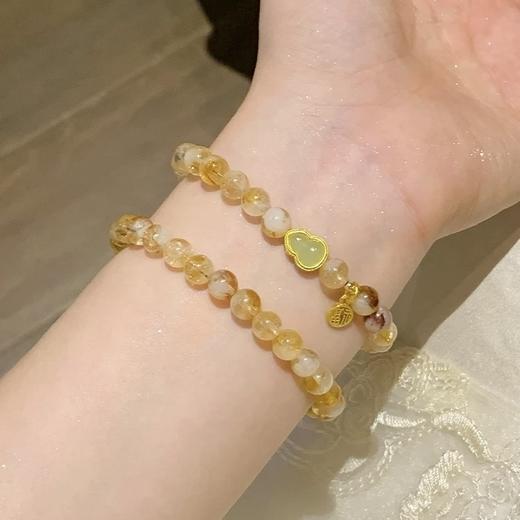 【金瑞·黄水晶葫芦手串】新中式黄水晶和田玉串珠手链 招财转运葫芦 小众叠戴国风手串 商品图6