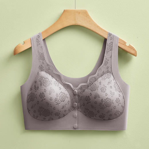 【无痕前扣妈妈文胸】无钢圈美背内衣薄款妇女蕾丝前开扣胸罩 商品图7
