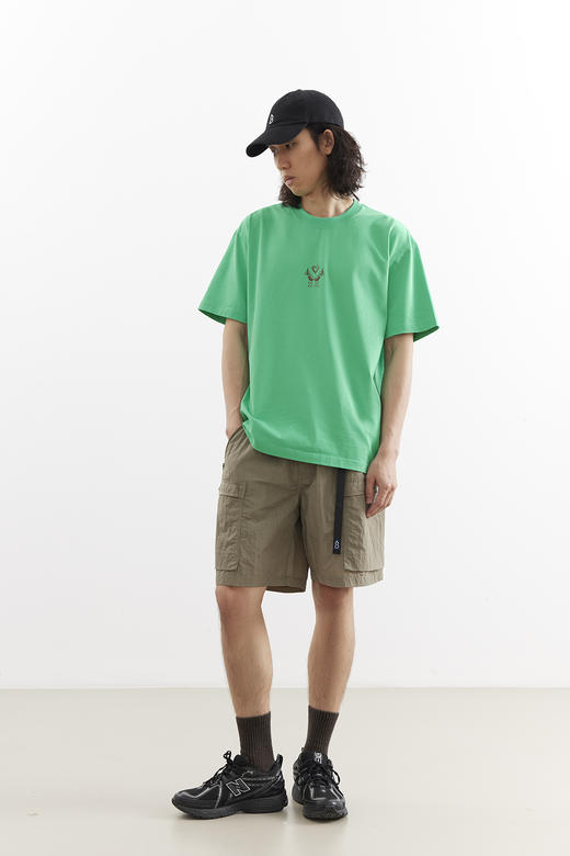 吃茶去chichaqu2025新款全棉圆领短袖T恤男女宽松印花葫芦的心 商品图2