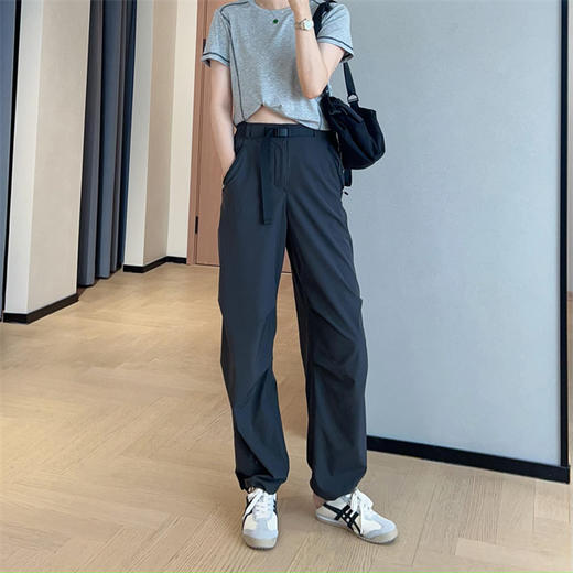 山系机能风凉感垂坠直筒工装裤可束脚薄款降落伞裤2025夏款！ 商品图7
