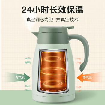 苏泊尔（SUPOR）保温壶家用大容量水壶316L不锈钢真空保温瓶热水壶暖壶开水瓶白 /厨具 /水具 /保温壶 商品图0