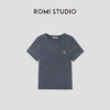 ROMI STUDIO“美式复古”竹节肌理感涂鸦印花圆领短袖T恤RWCRSY3030 商品缩略图0