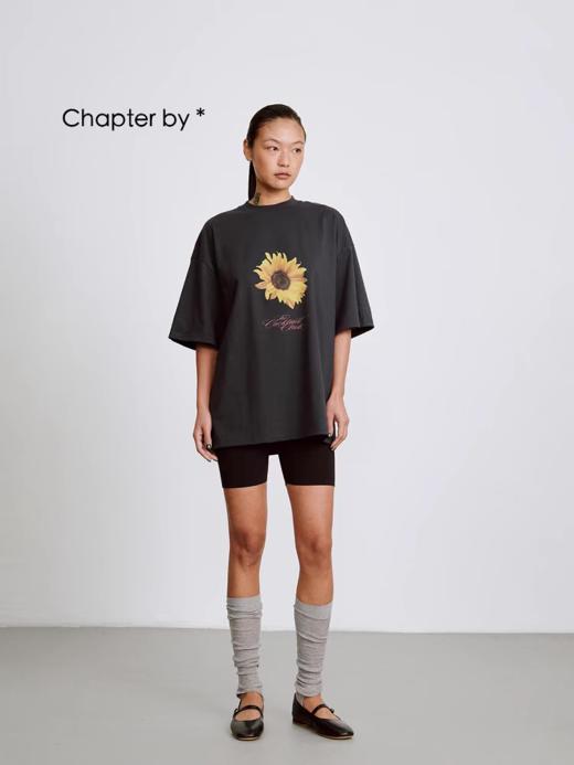 Chapter by/CB202412042/英文字体向日葵印花短袖 商品图4