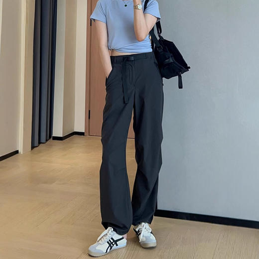 山系机能风凉感垂坠直筒工装裤可束脚薄款降落伞裤2025夏款！ 商品图2