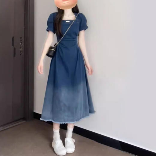 裁缝学苑AQ472法式收腰显瘦复古牛仔连衣裙纸样女装短袖裙子样板 商品图3