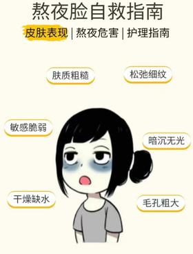 熬夜一时爽，一直熬夜肌肤可就不爽了！