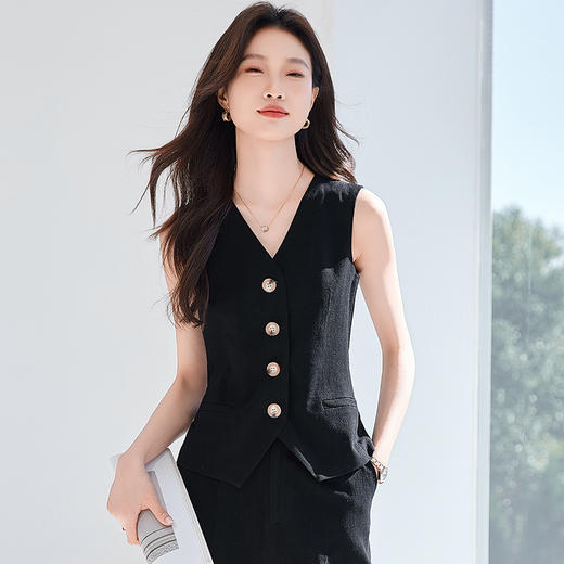 【天然亚麻，干爽透气】枝辑夏季新款老钱风亚麻马甲短裤长裤套装 商品图8