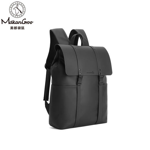 美都袋鼠/MDKANGROO户外通勤商务男女同款皮质书包电脑双肩包 MDXXB4018-A 商品图4