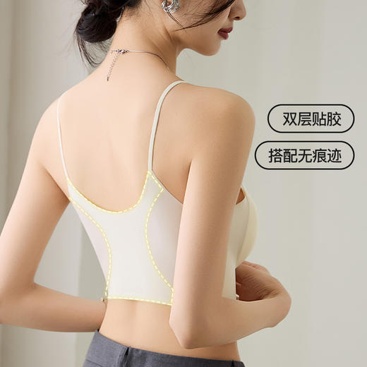 【薄款无痕冰丝吊带内衣】聚拢无钢圈背心式文胸收副乳美背运动文胸罩 商品图2