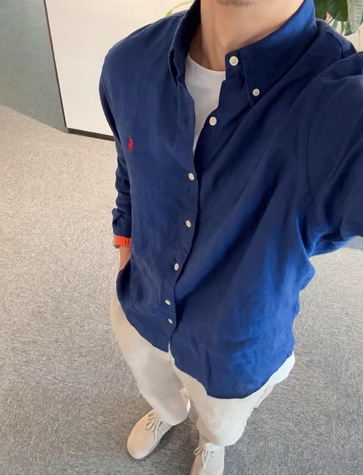 💰850/直邮‼️☀️夏天必入！RL拉夫劳伦男款亚麻衬衫👔，亚麻衬衫真的是很百搭，夏天室外穿防晒 室内挡空调冷空气非常实用！女生也能穿哦💢💥 商品图5