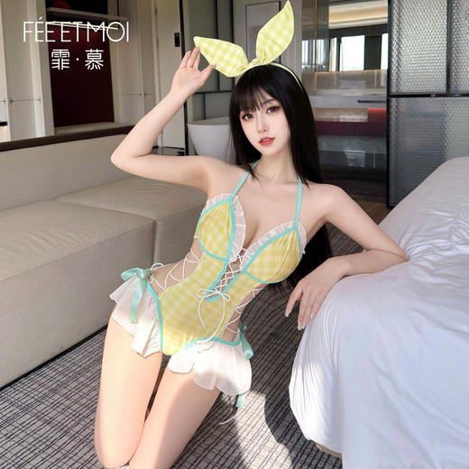 【情趣内衣】霏慕 清甜一夏露腰开裆连体衣ZY47 商品图6