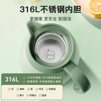 苏泊尔（SUPOR）保温壶家用大容量水壶316L不锈钢真空保温瓶热水壶暖壶开水瓶白 /厨具 /水具 /保温壶 商品图4