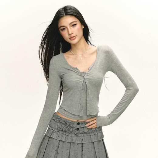 Ariseism  美式复古 薄款吊带长袖两件套套装女 商品图1